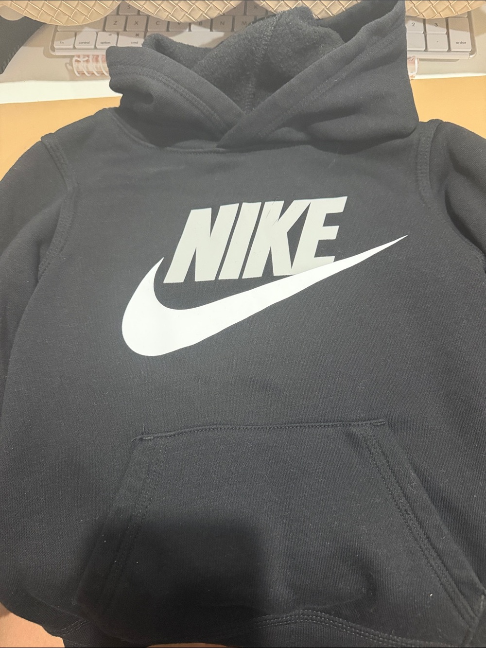 Nike Black Hoodie with White Swoosh Logo